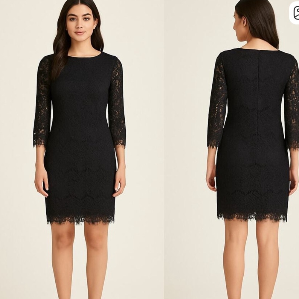 The Limited Black Lace Long Sleeve Dress